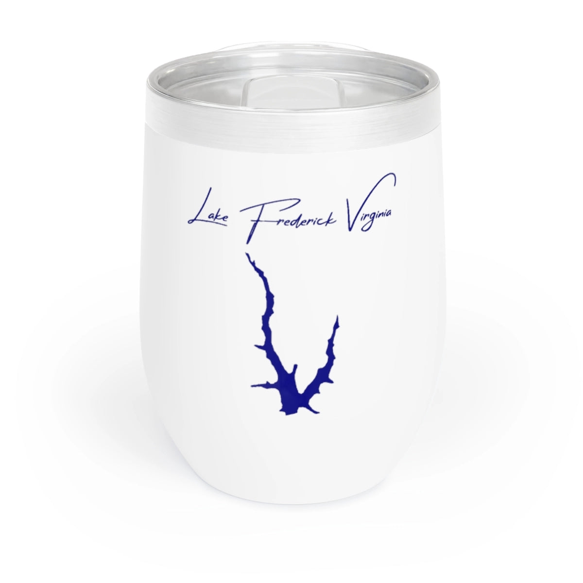 Virginia Lake Frederick Wine Tumbler front position view from front white.webp