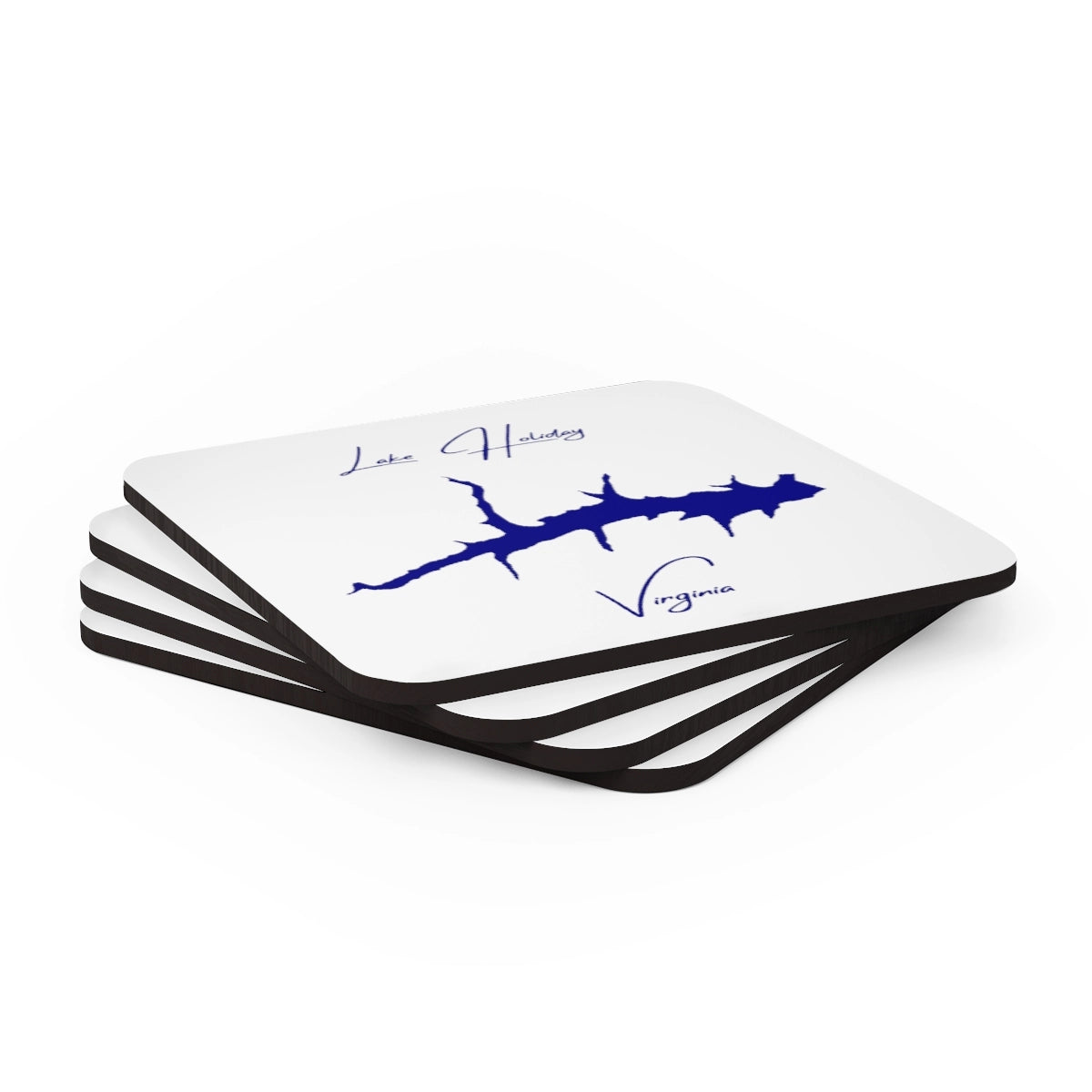Virginia Lake Holiday Coaster Set front position view from stacked 3.75 x 3.75.webp