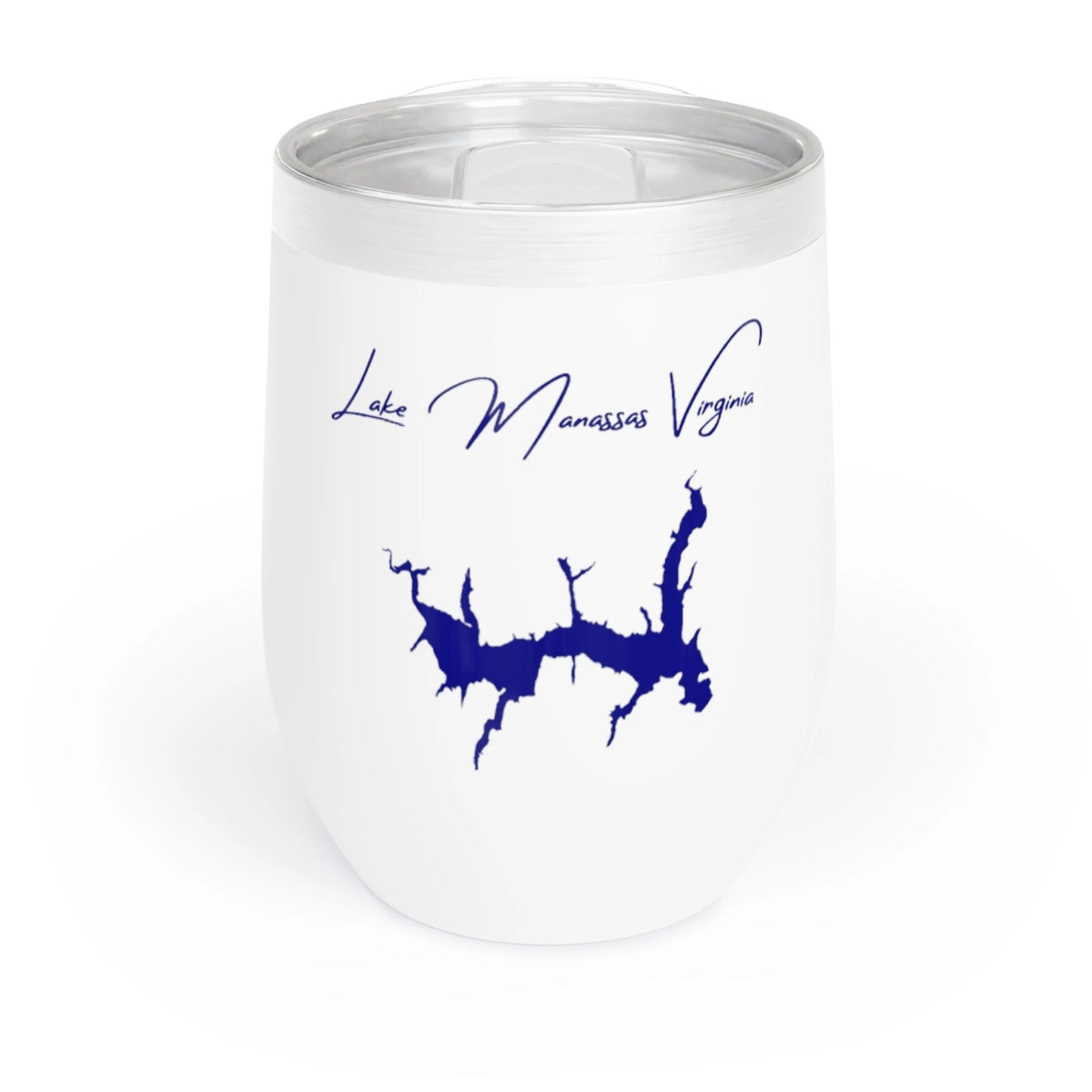 Virginia Lake Manassas Wine Tumbler front position view from front white.webp