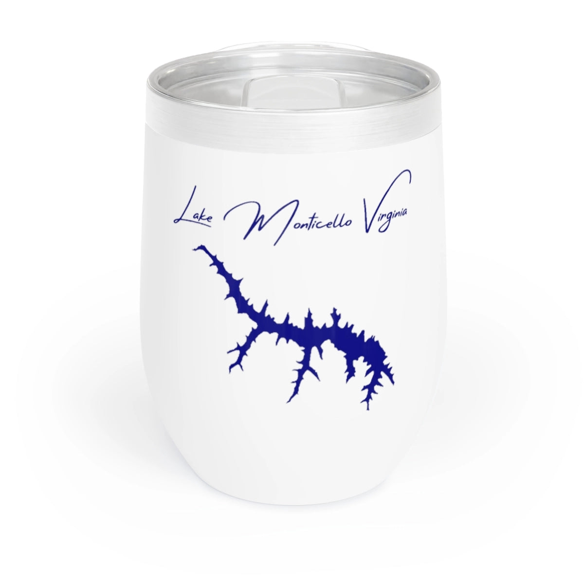 Virginia Lake Monticello Wine Tumbler front position view from front white.webp