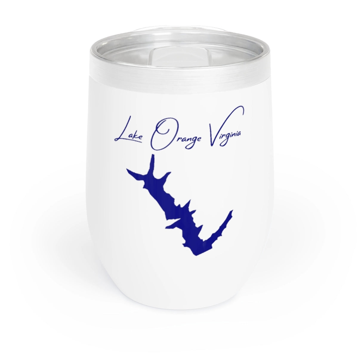 Virginia Lake Orange Wine Tumbler front position view from front white.webp