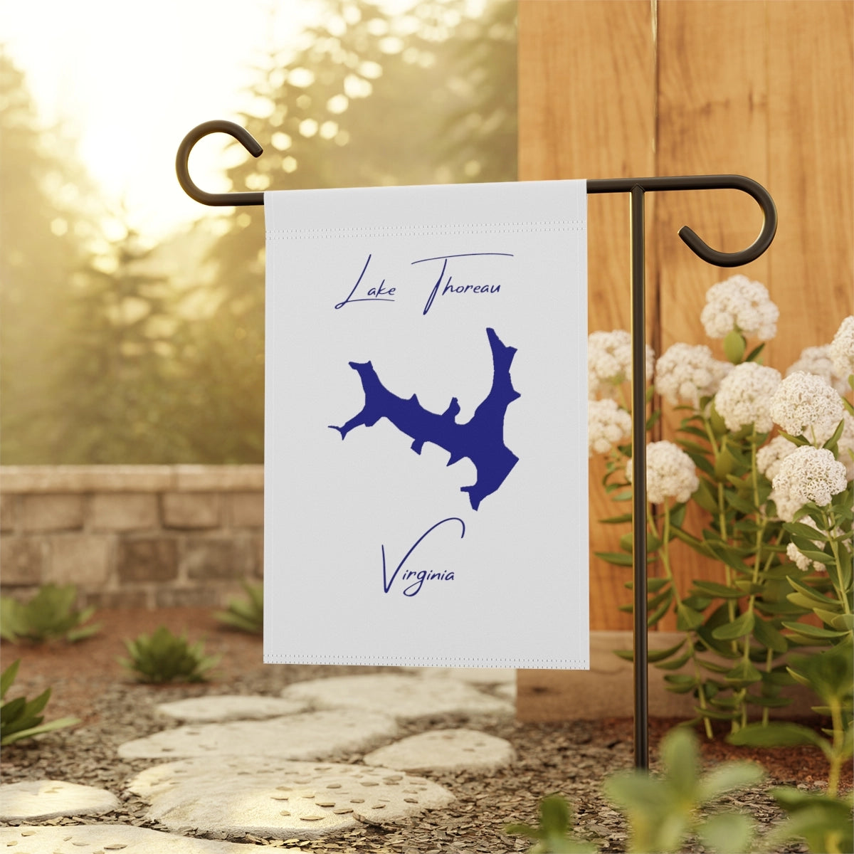 Virginia Lake Thoreau Garden Banner other position view from context-1 12'' x 18''.webp