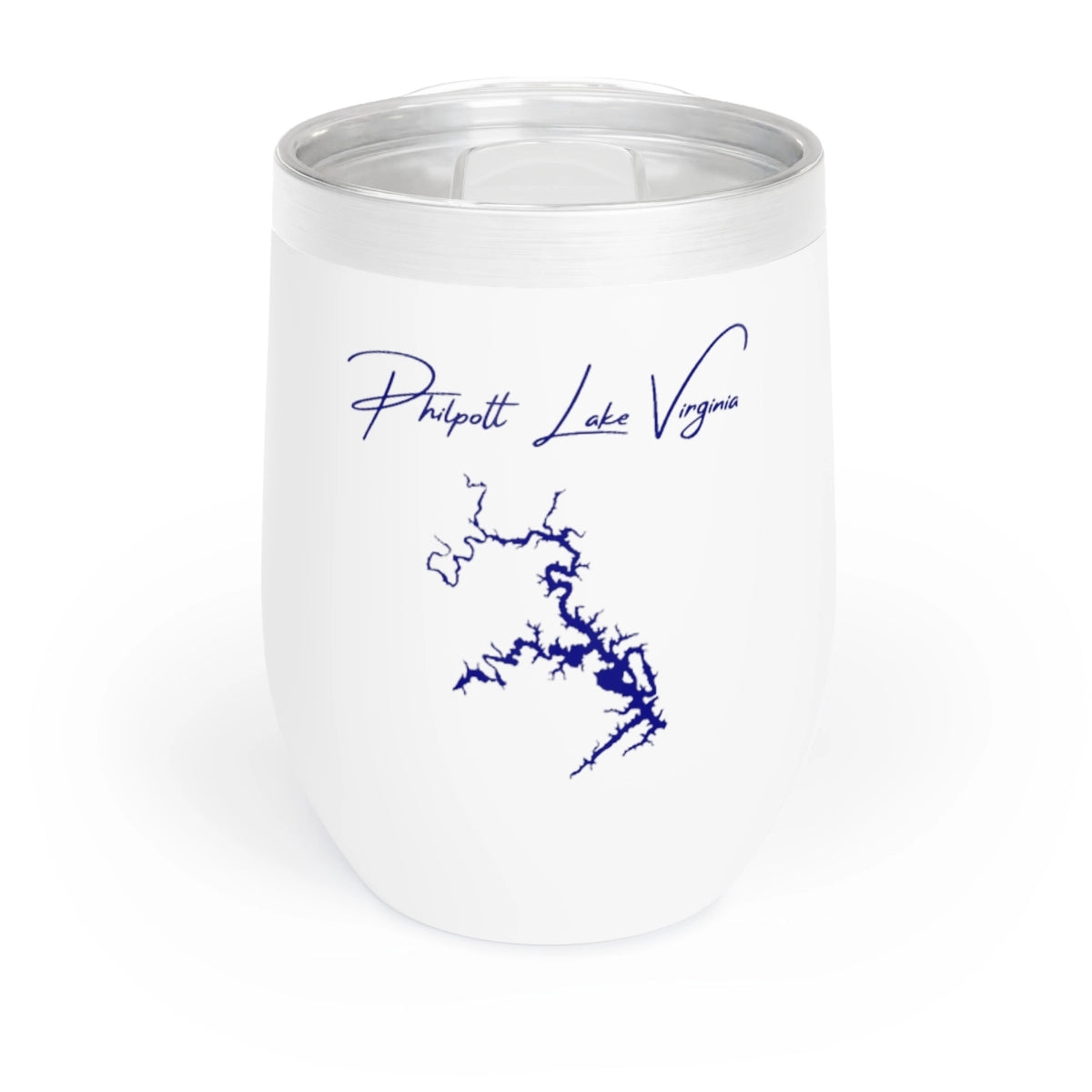 Virginia Philpott Lake Wine Tumbler front position view from front white.webp
