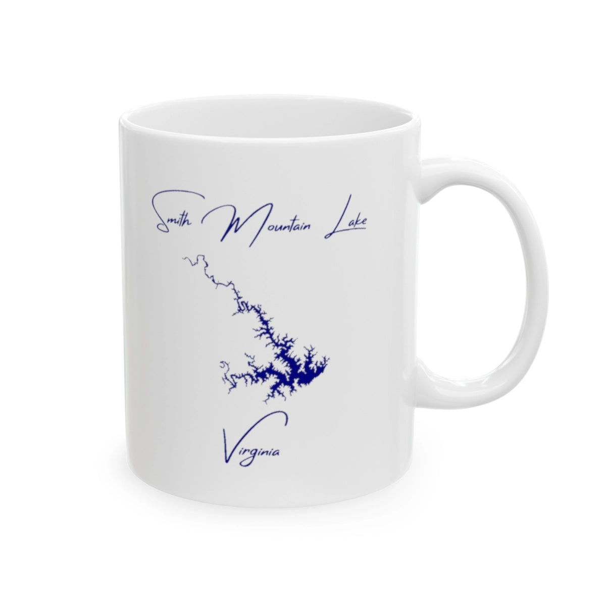 Virginia Smith Mountain Lake Ceramic Mug other position view from right 11oz.webp