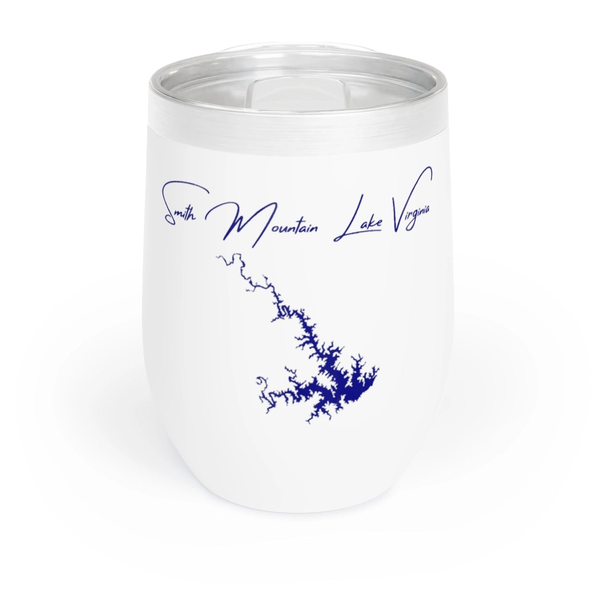 Virginia Smith Mountain Lake Wine Tumbler front position view from front white.webp