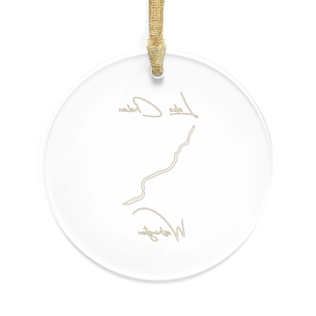 Washington Lake Chelan Tree Ornament other position view from back round.webp