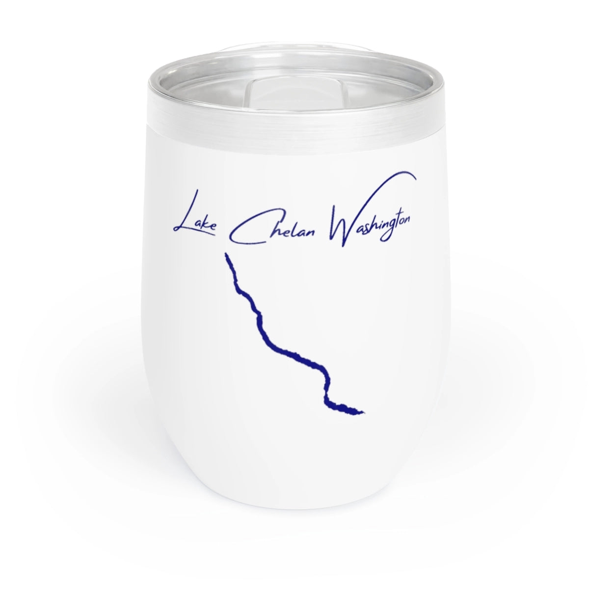 Washington Lake Chelan Wine Tumbler front position view from front white.webp