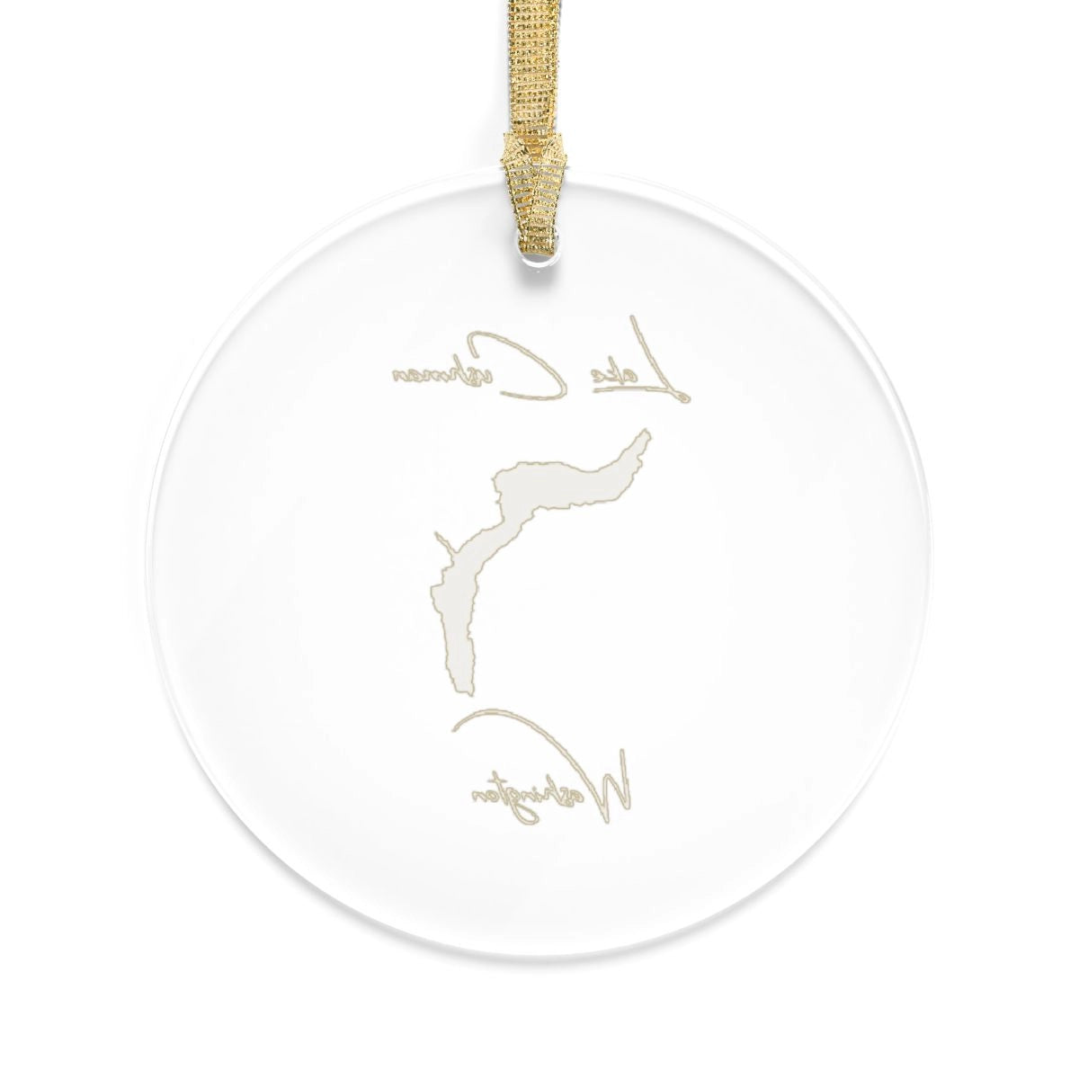 Washington Lake Cushman Tree Ornament other position view from back round.webp
