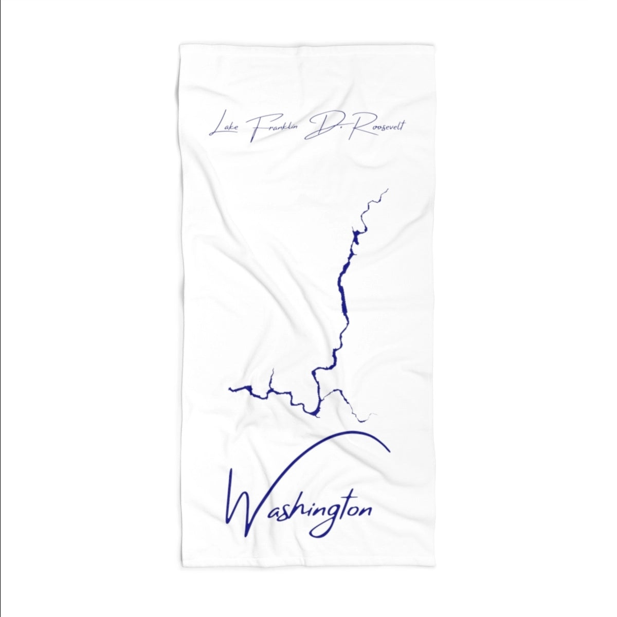 Washington Lake Franklin D. Roosevelt Beach Towel front position view from front 36 x 72.webp