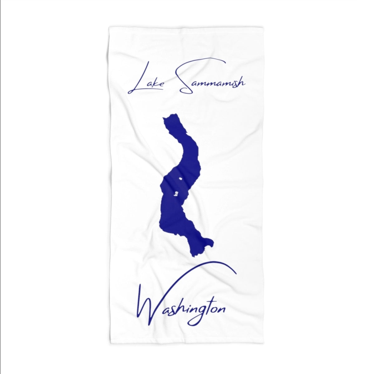 Washington Lake Sammamish Beach Towel front position view from front 36 x 72.webp