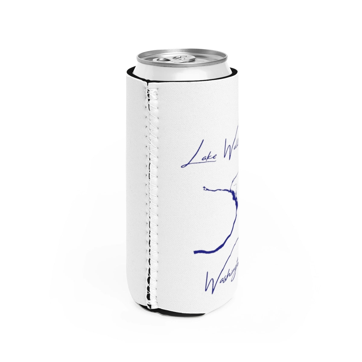 Washington Lake Wallula Slim Can Koozie all position view from right white.webp