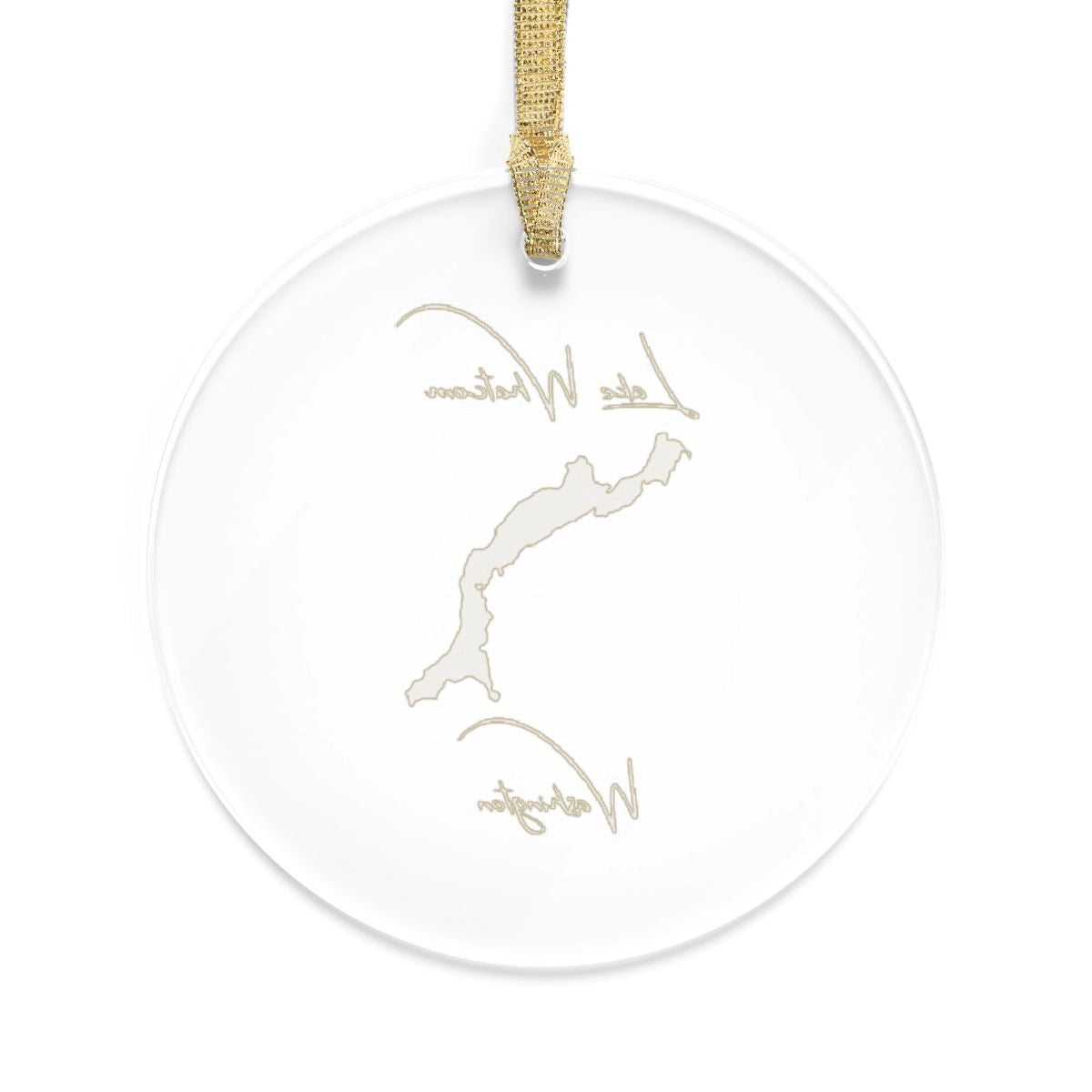 Washington Lake Whatcom Tree Ornament other position view from back round.webp