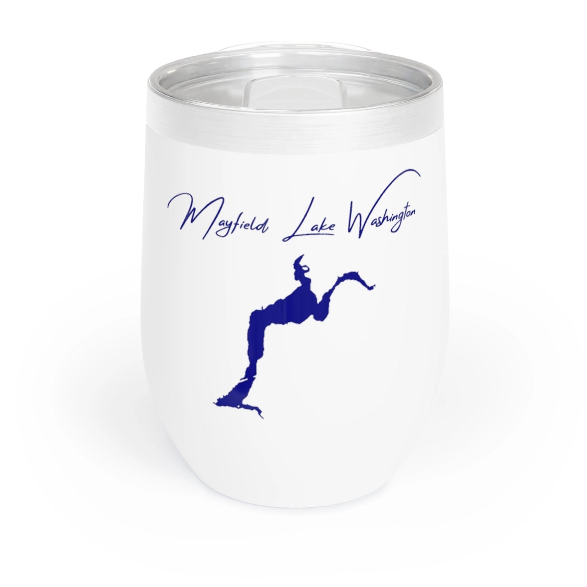 Washington Mayfield Lake Wine Tumbler front position view from front white.webp