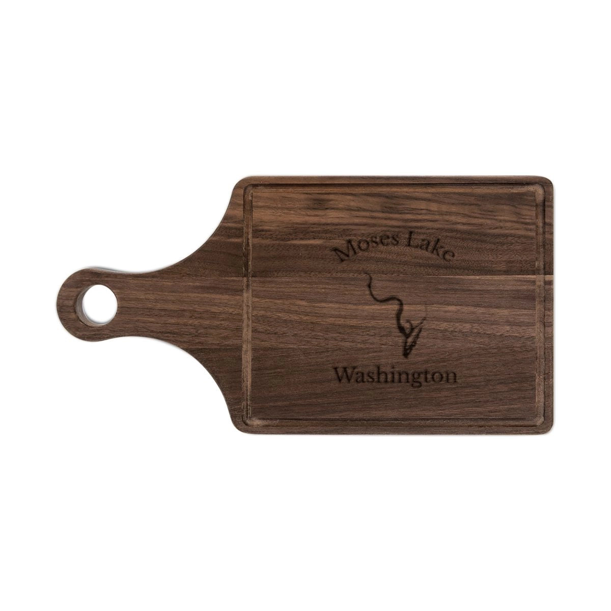 Washington Moses Lake Engraved Cutting Board front position view from front walnut.webp