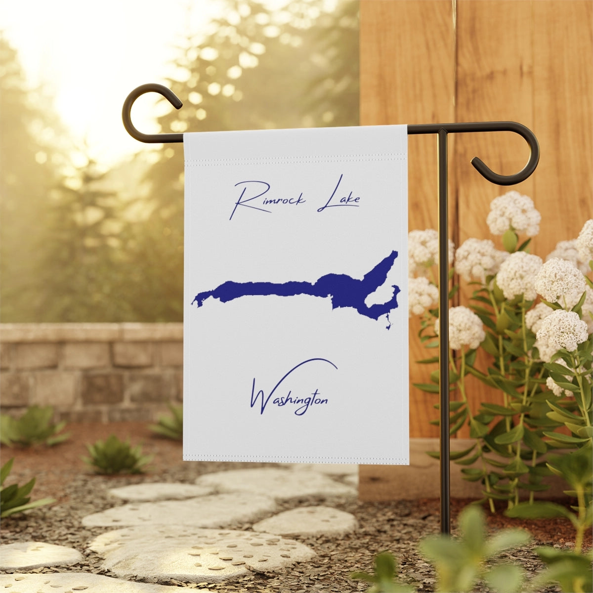 Washington Rimrock Lake Garden Banner other position view from context-1 12'' x 18''.webp