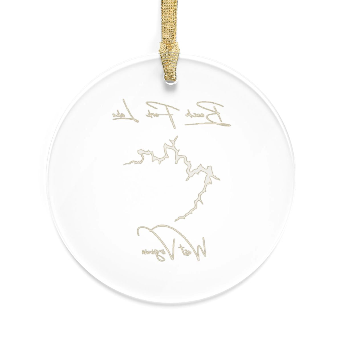 West Virginia Beech Fork Lake Tree Ornament other position view from back round.webp