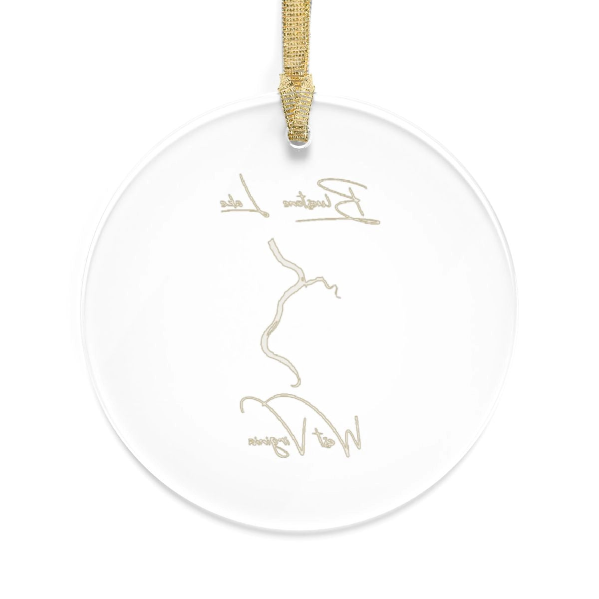 West Virginia Bluestone Lake Tree Ornament other position view from back round.webp