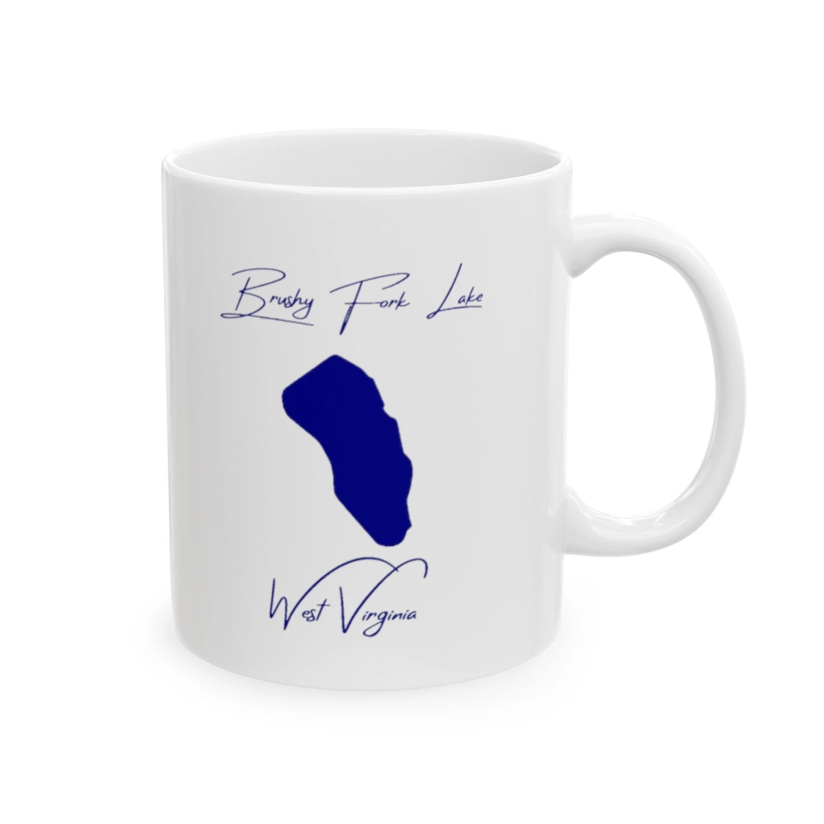 West Virginia Brushy Fork Lake Ceramic Mug other position view from right 11oz.webp