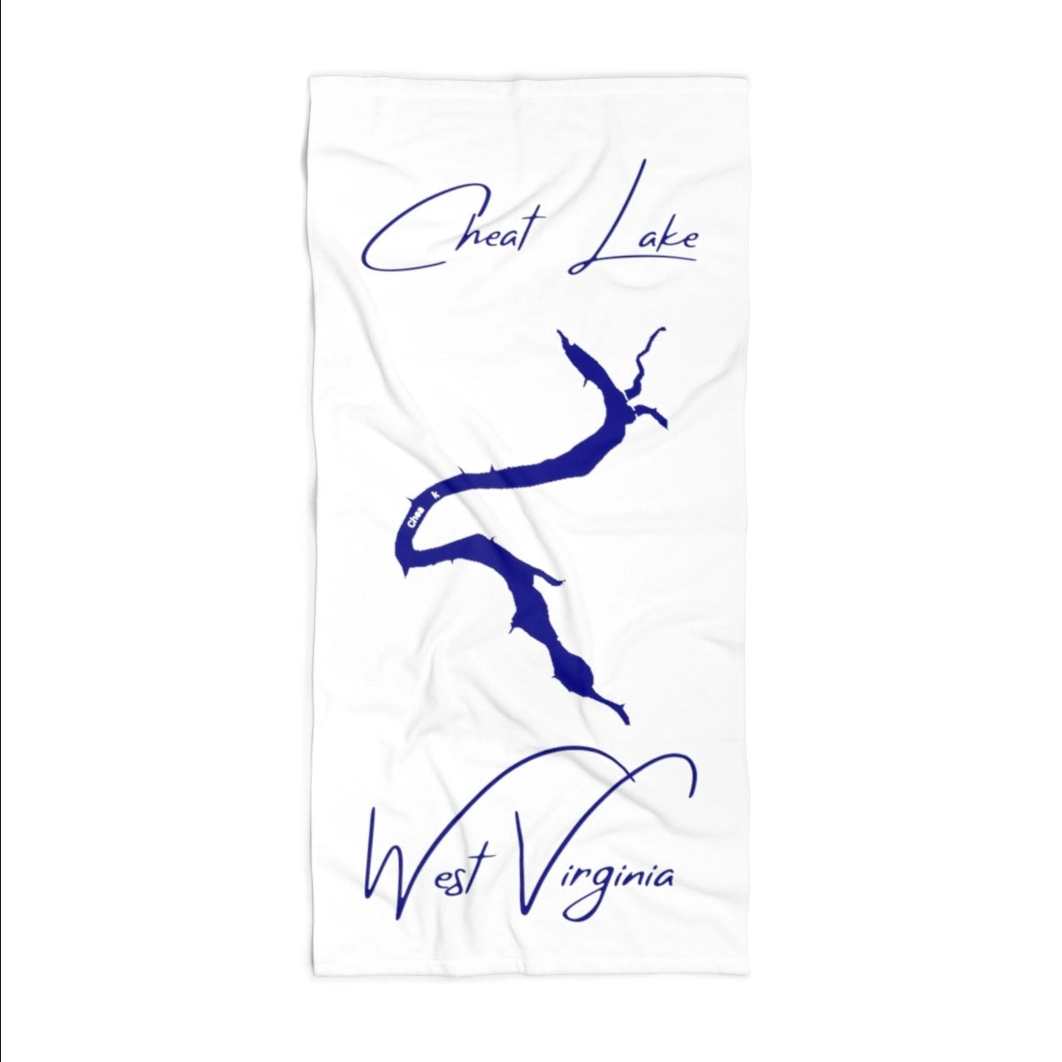 West Virginia Cheat Lake Beach Towel front position view from front 36 x 72.webp