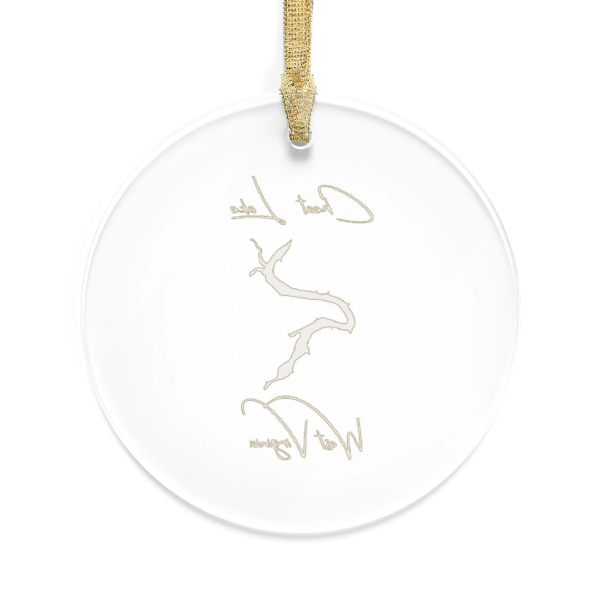 West Virginia Cheat Lake Tree Ornament other position view from back round.webp