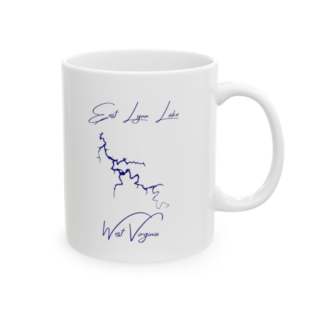 West Virginia East Lynn Lake Ceramic Mug other position view from right 11oz.webp