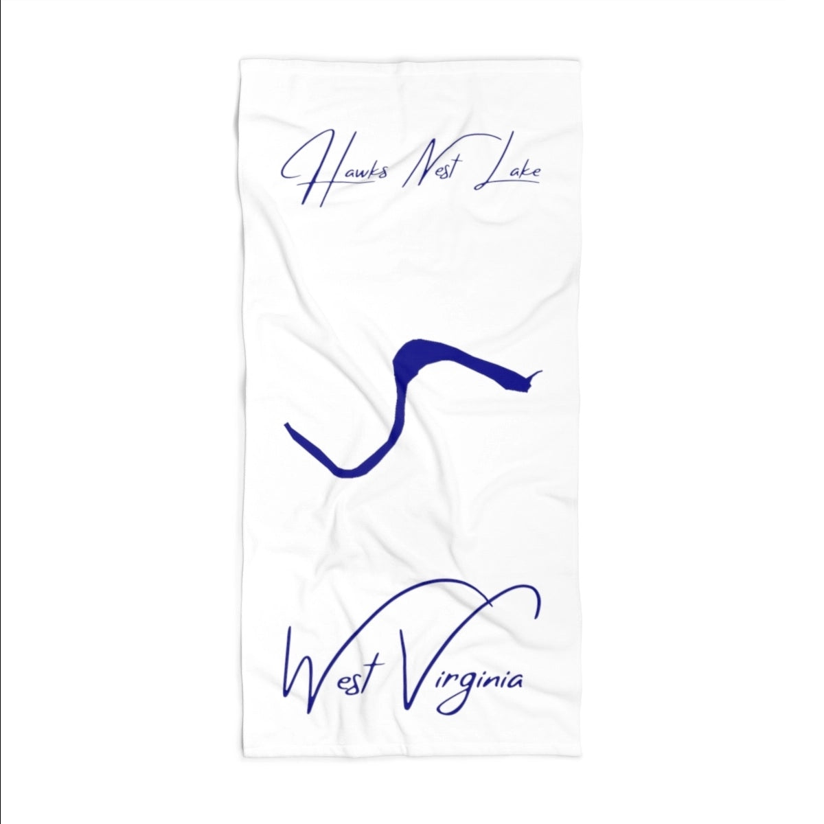 West Virginia Hawks Nest Lake Beach Towel front position view from front 36 x 72.webp