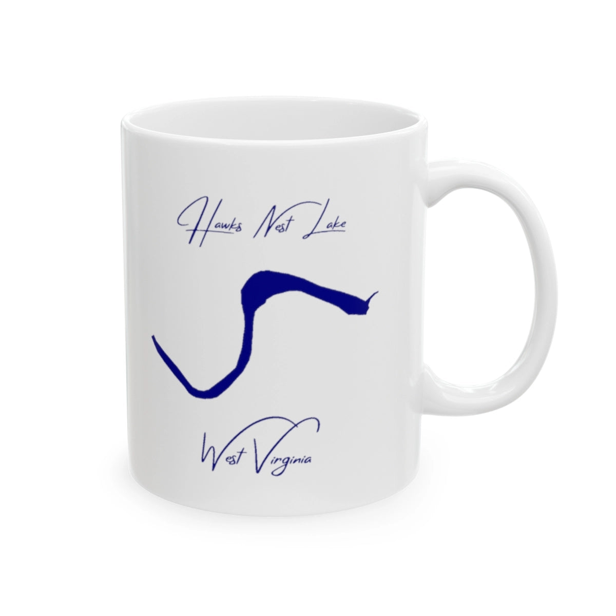 West Virginia Hawks Nest Lake Ceramic Mug other position view from right 11oz.webp
