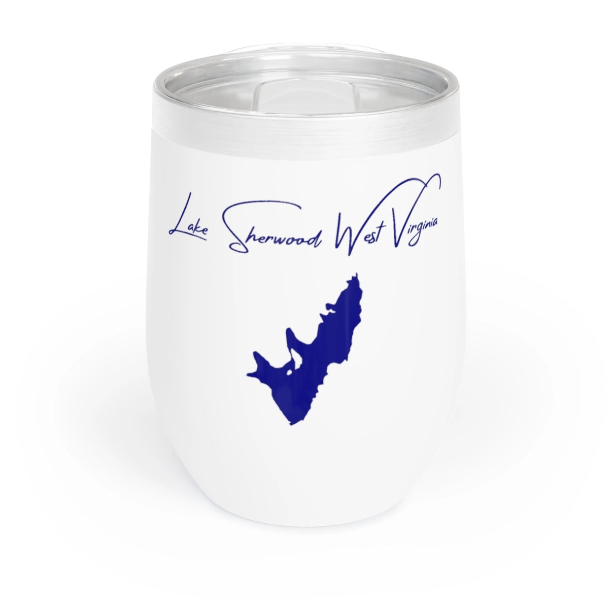 West Virginia Lake Sherwood Wine Tumbler front position view from front white.webp