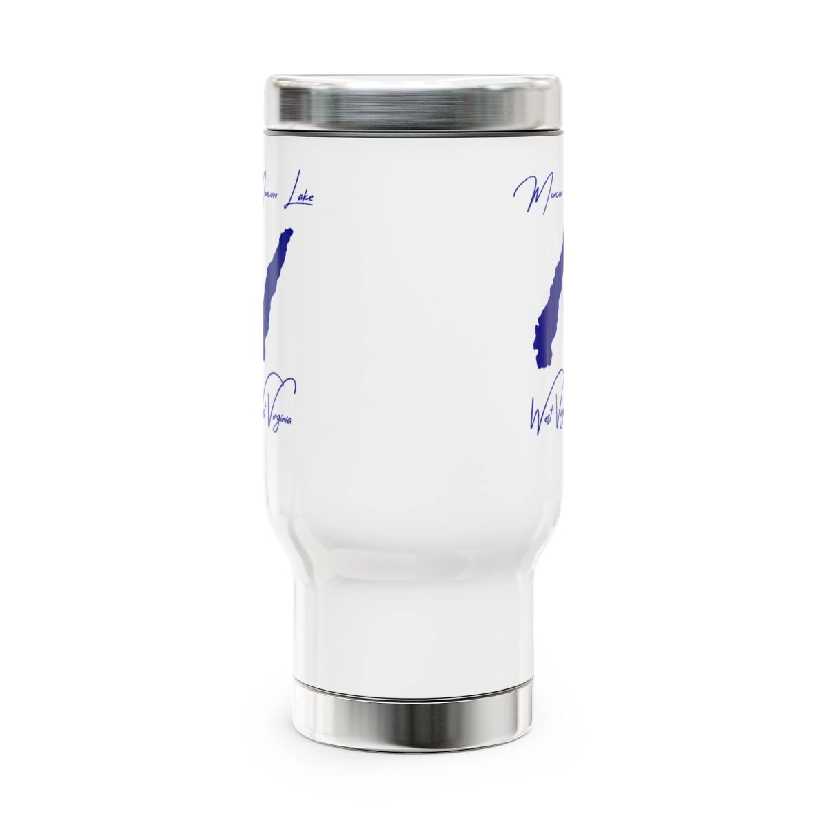 West Virginia Moncove Lake Travel Mug other position view from front 14oz.webp