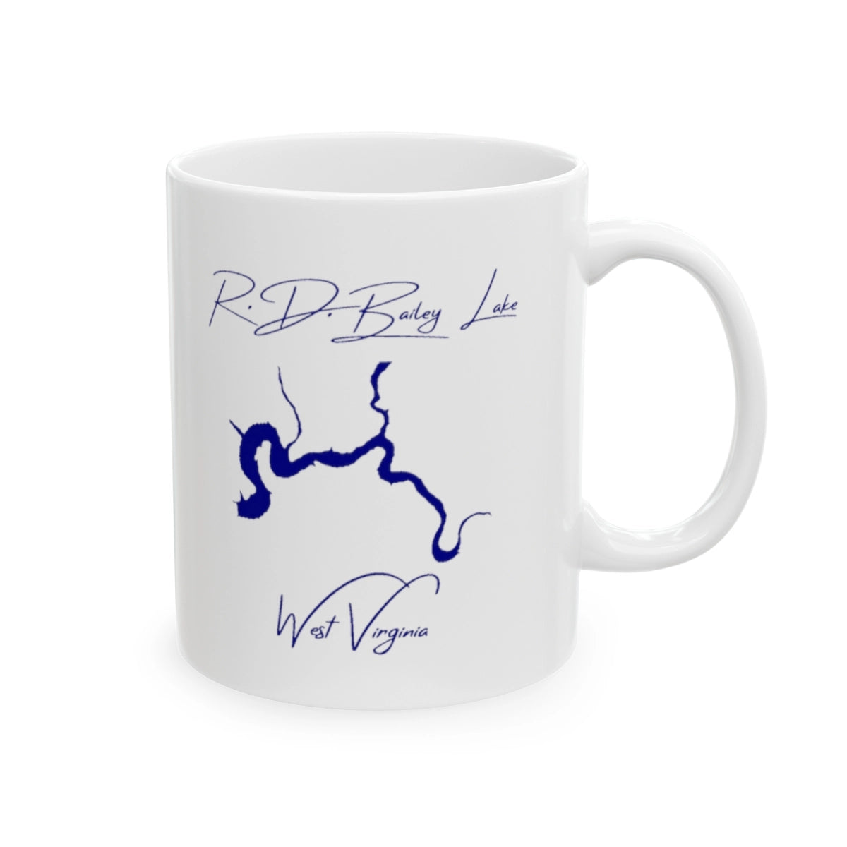 West Virginia R.D. Bailey Lake Ceramic Mug other position view from right 11oz.webp