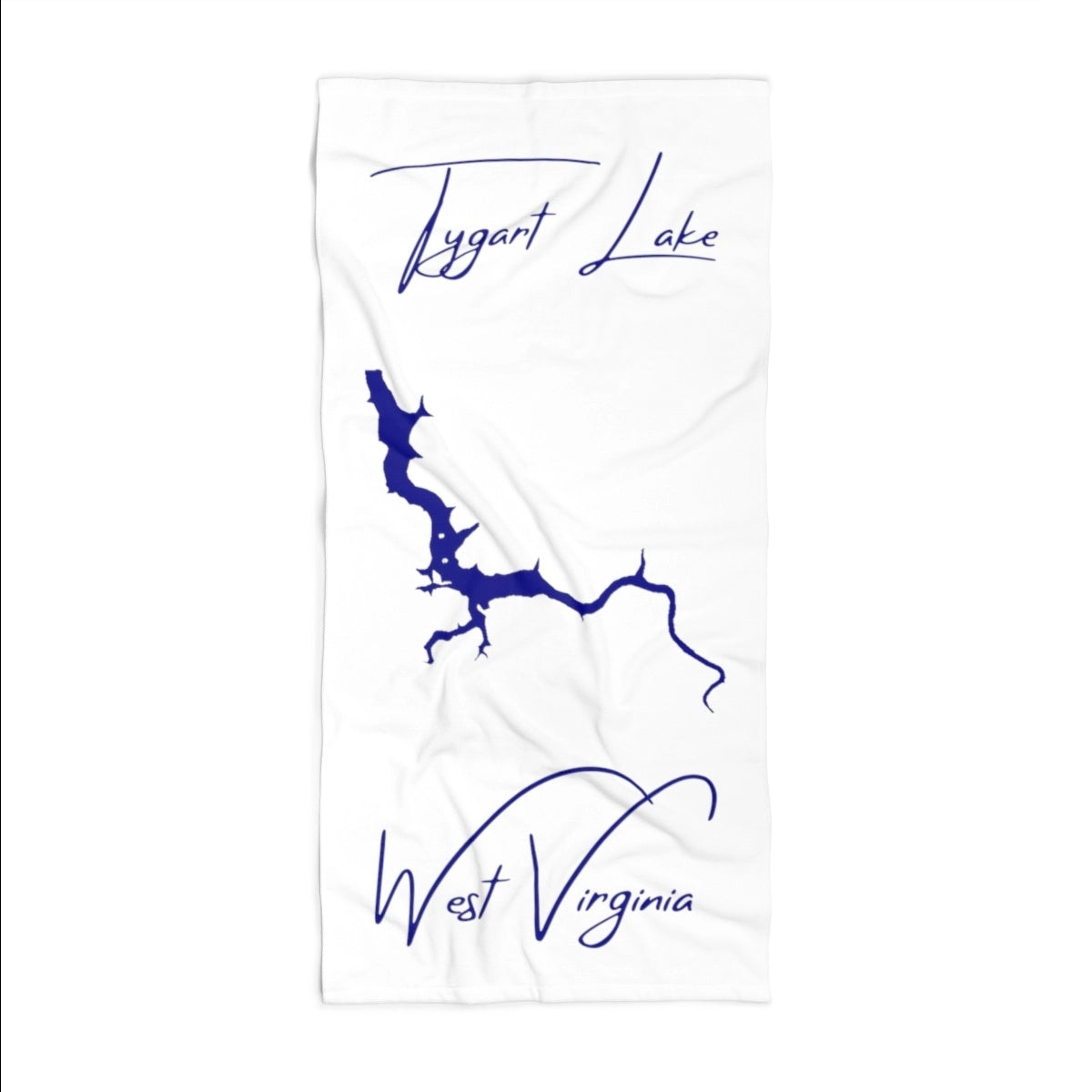 West Virginia Tygart Lake Beach Towel front position view from front 36 x 72.webp