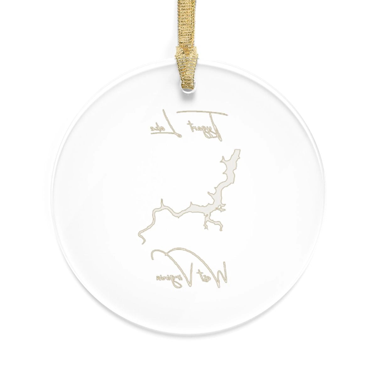West Virginia Tygart Lake Tree Ornament other position view from back round.webp