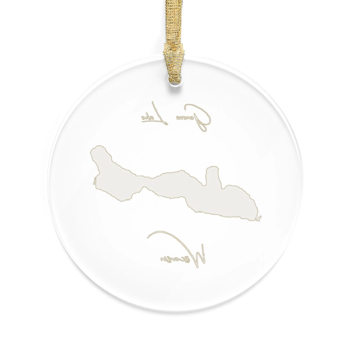 Wisconsin Geneva Lake Tree Ornament other position view from back round.webp