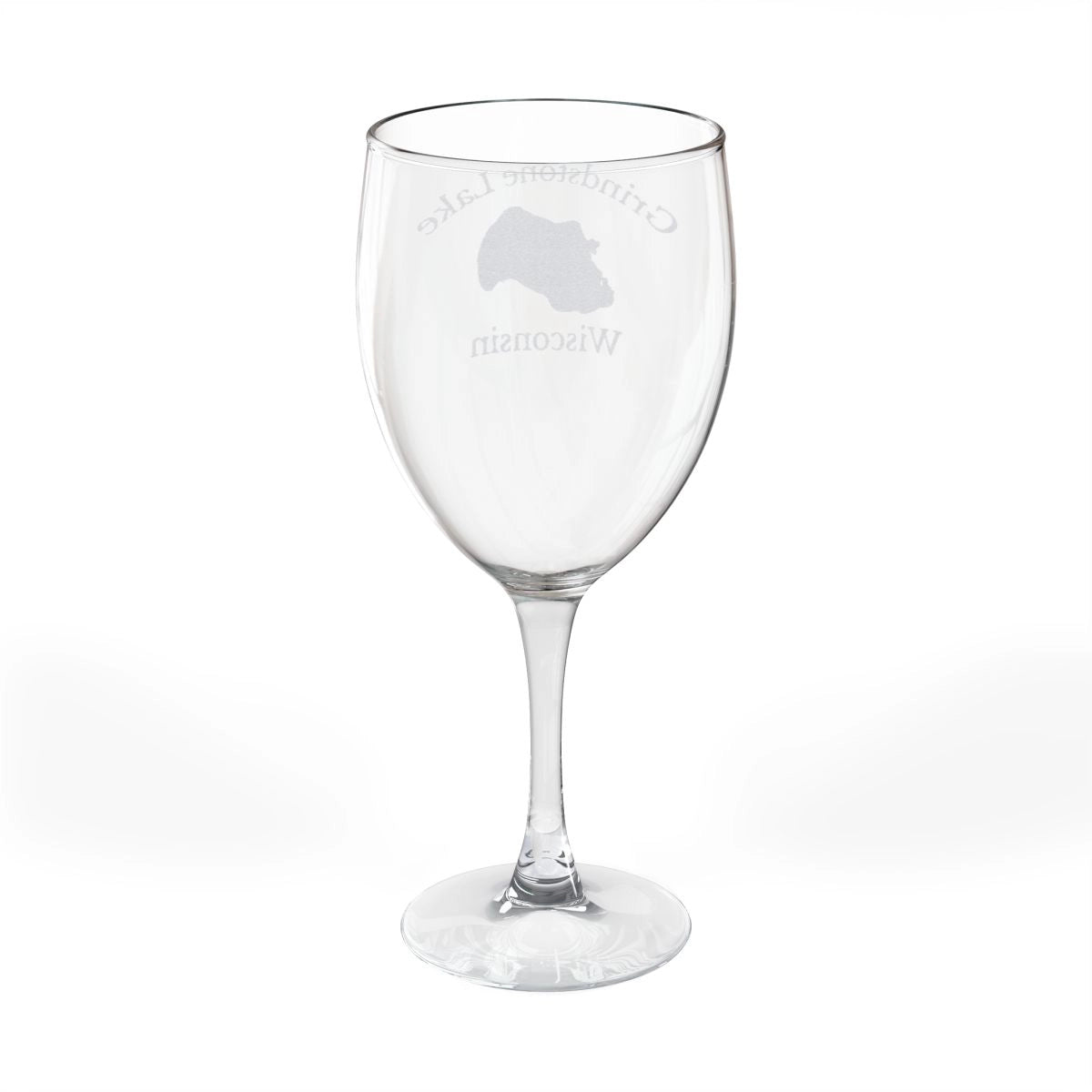 Wisconsin Grindstone Lake Engraved Wine Glass other position view from back 10.5oz.webp