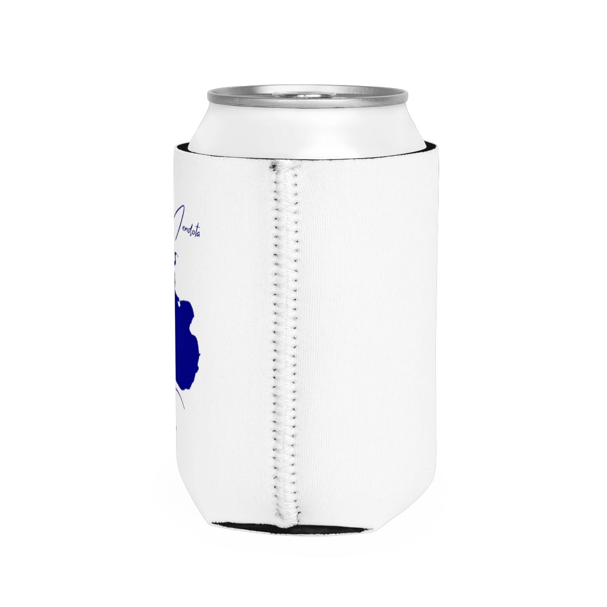 Wisconsin Lake Mendota Can Koozie all position view from right white.webp