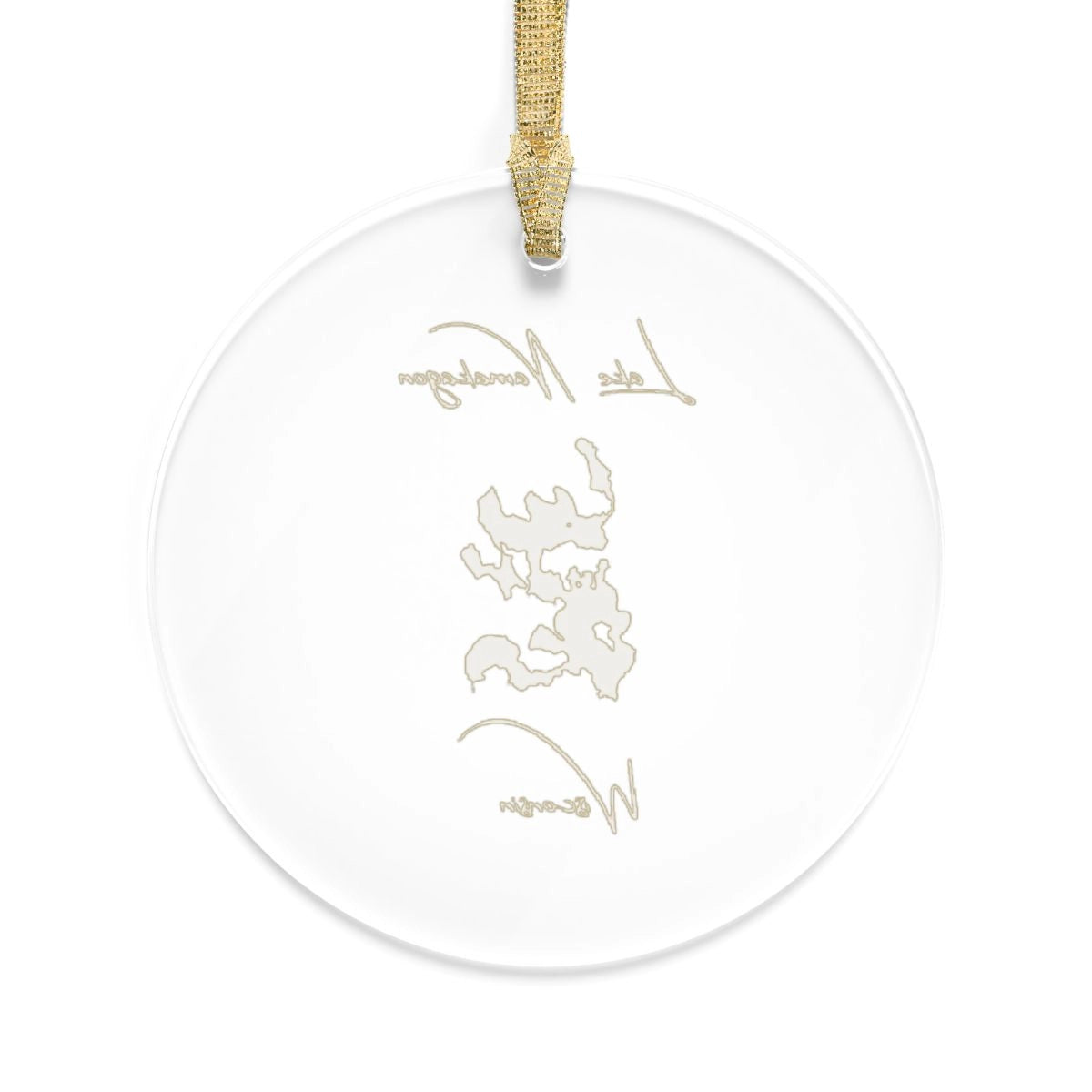 Wisconsin Lake Namakagon Tree Ornament other position view from back round.webp