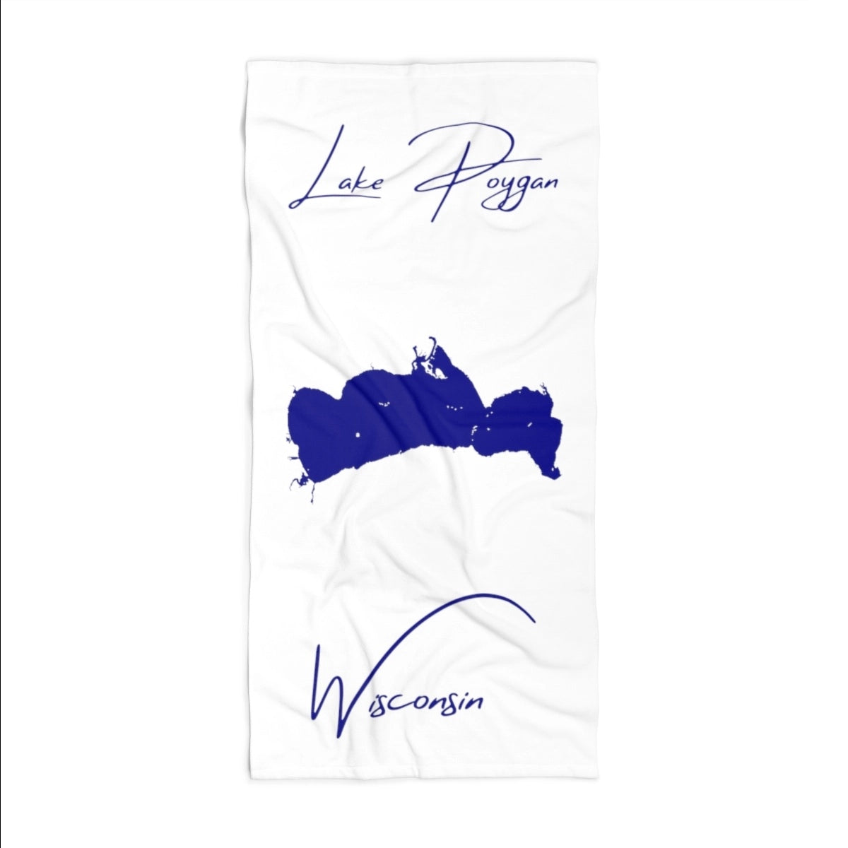 Wisconsin Lake Poygan Beach Towel front position view from front 36 x 72.webp