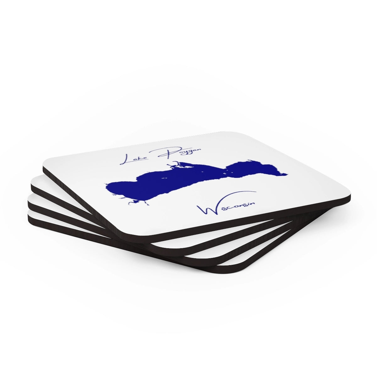 Wisconsin Lake Poygan Coaster Set front position view from stacked 3.75 x 3.75.webp