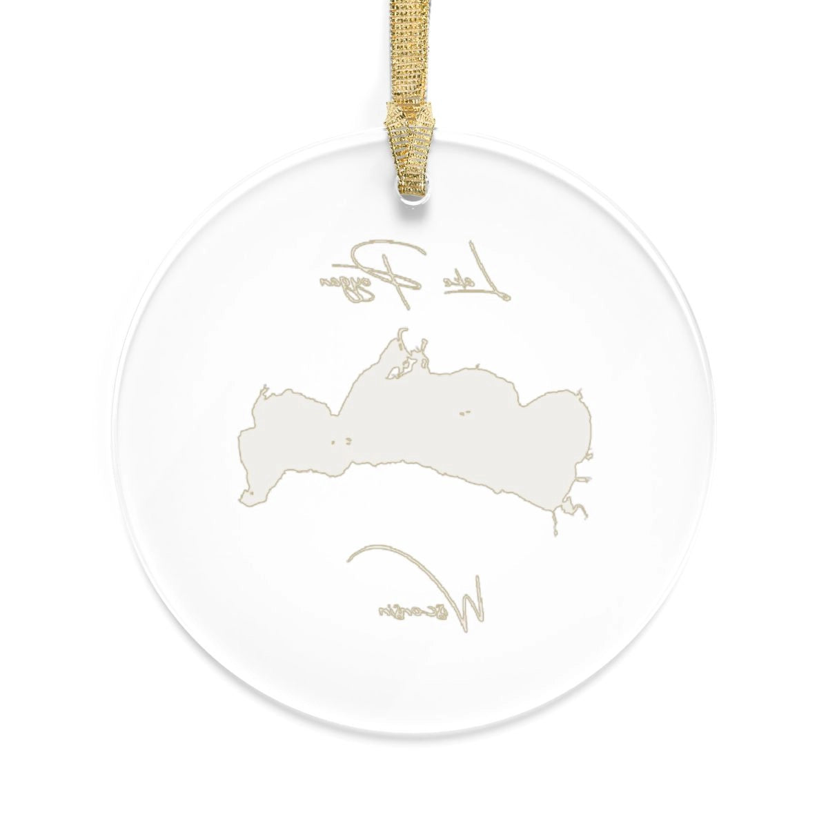 Wisconsin Lake Poygan Tree Ornament other position view from back round.webp