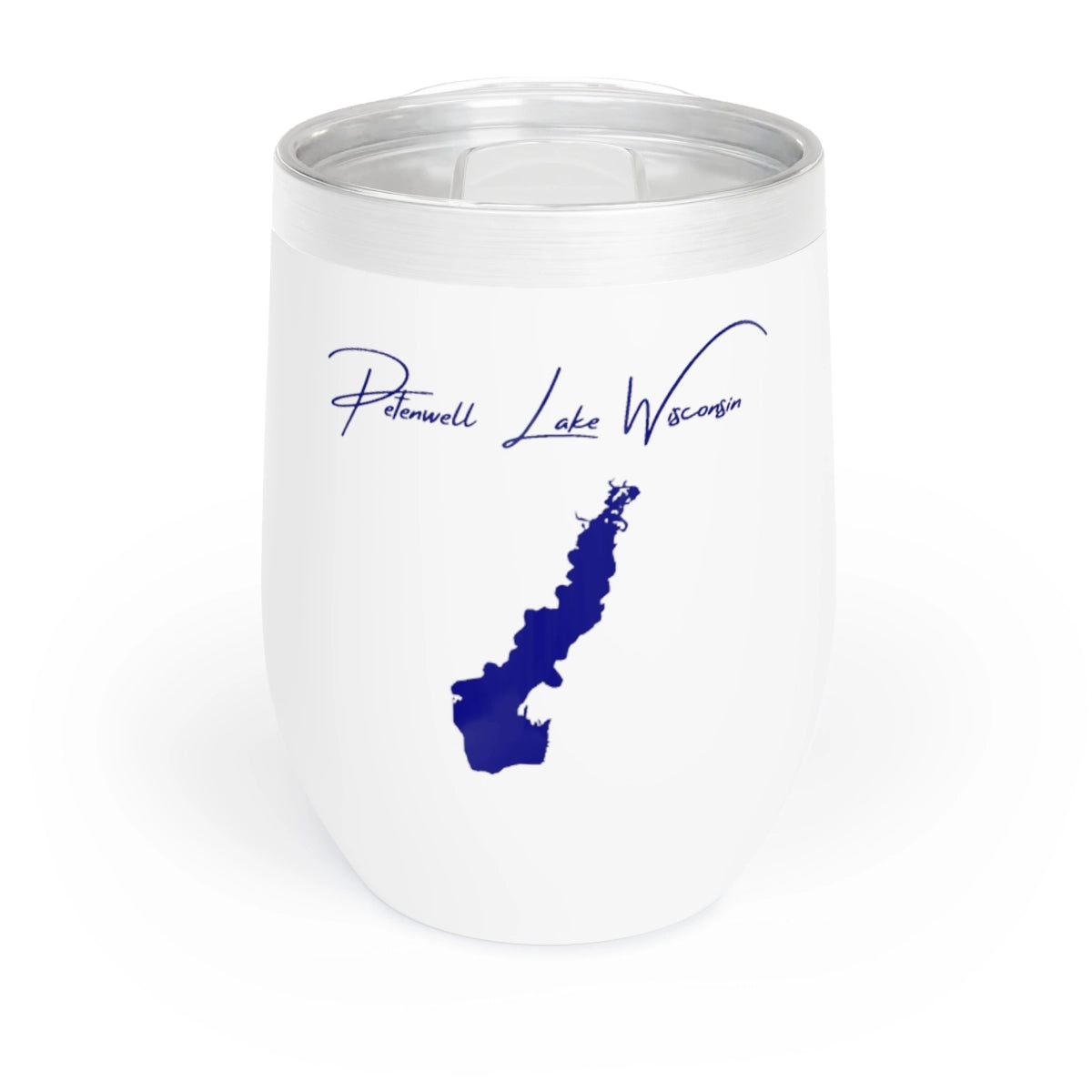 Wisconsin Petenwell Lake Wine Tumbler front position view from front white.webp