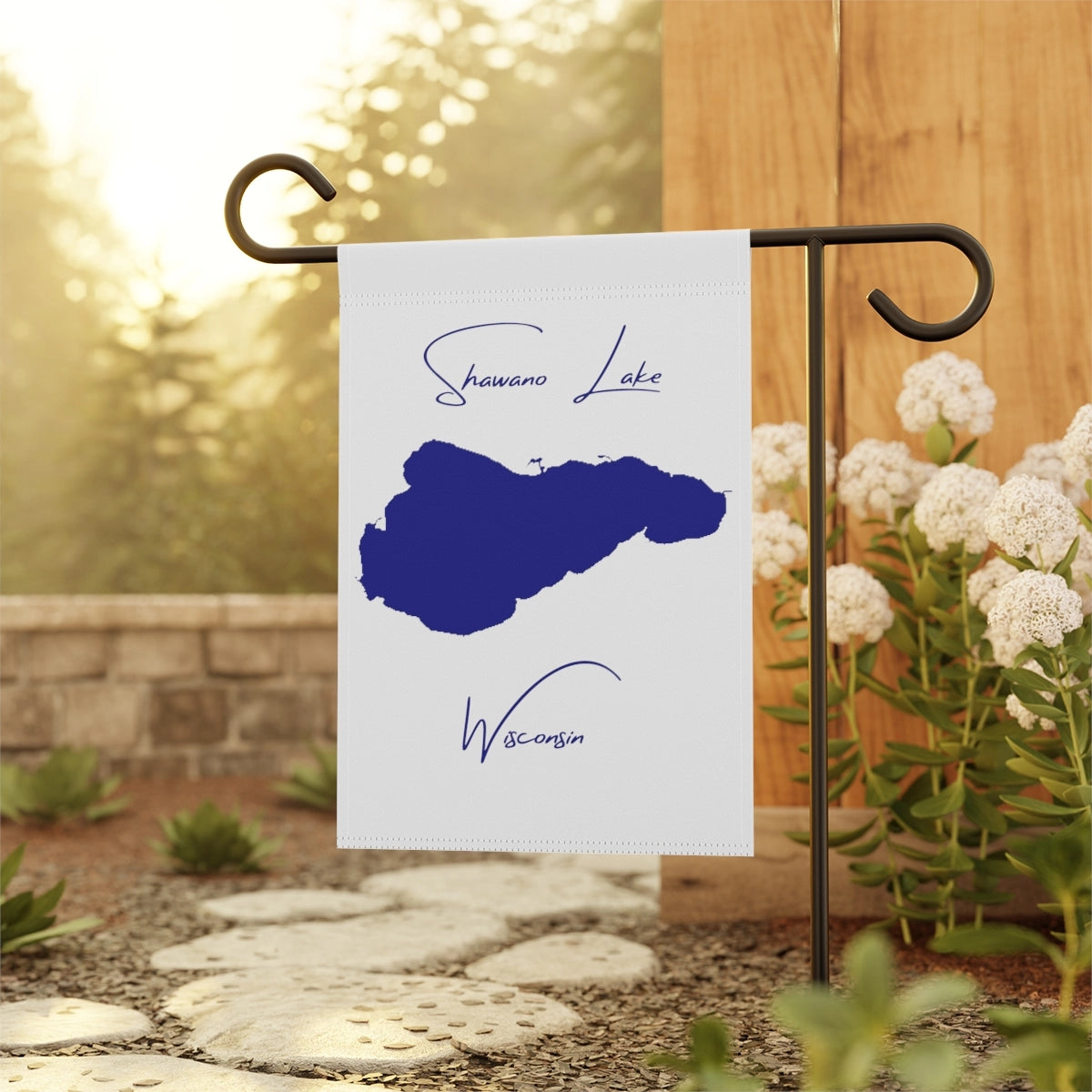 Wisconsin Shawano Lake Garden Banner other position view from context-1 12'' x 18''.webp