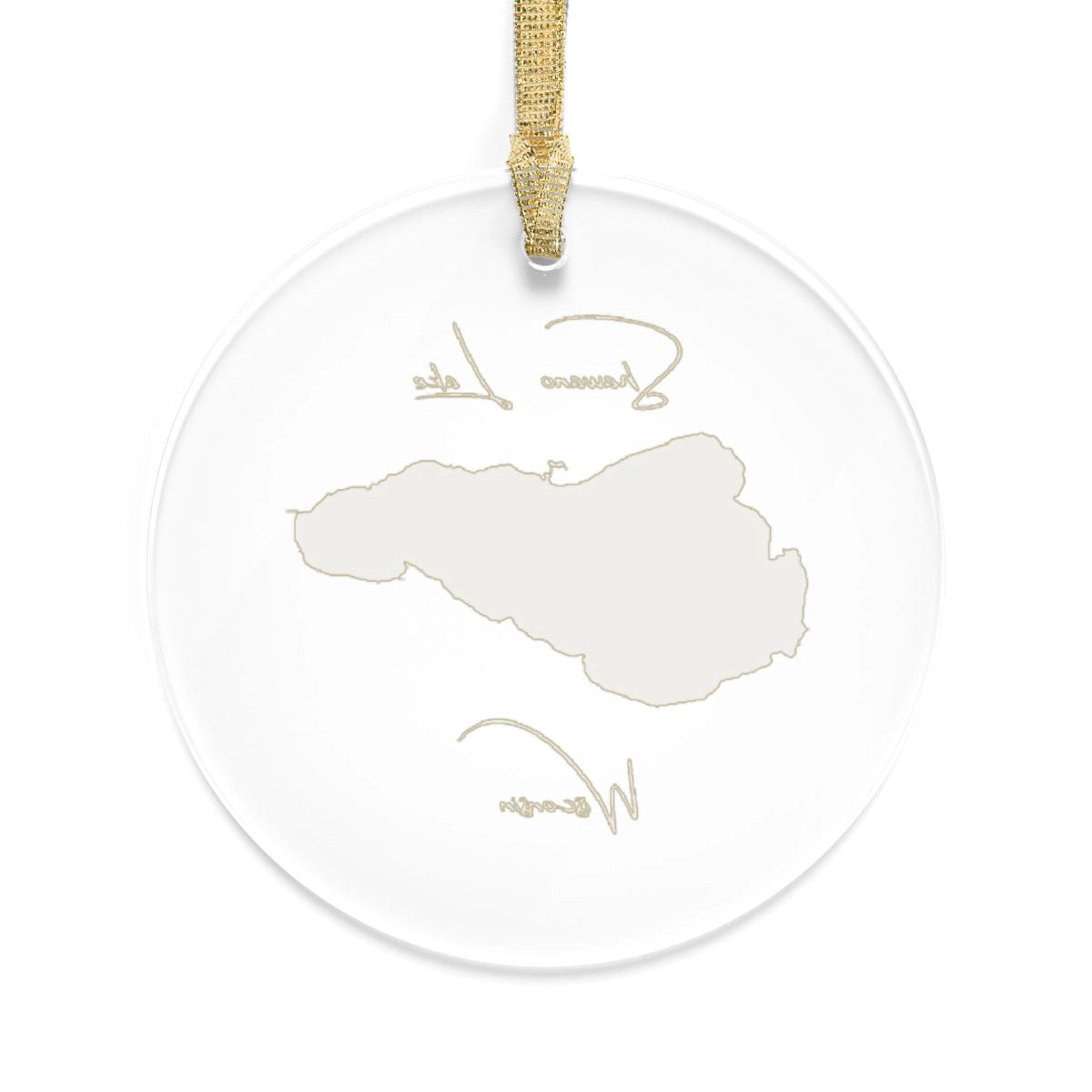 Wisconsin Shawano Lake Tree Ornament other position view from back round.webp