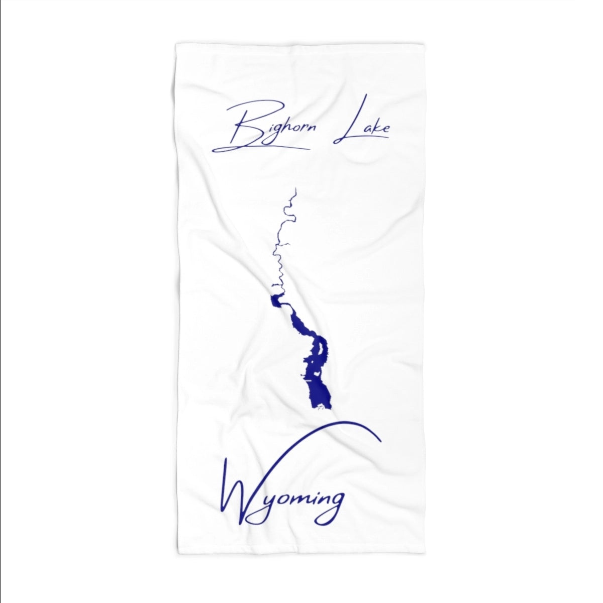 Wyoming Bighorn Lake Beach Towel front position view from front 36 x 72.webp