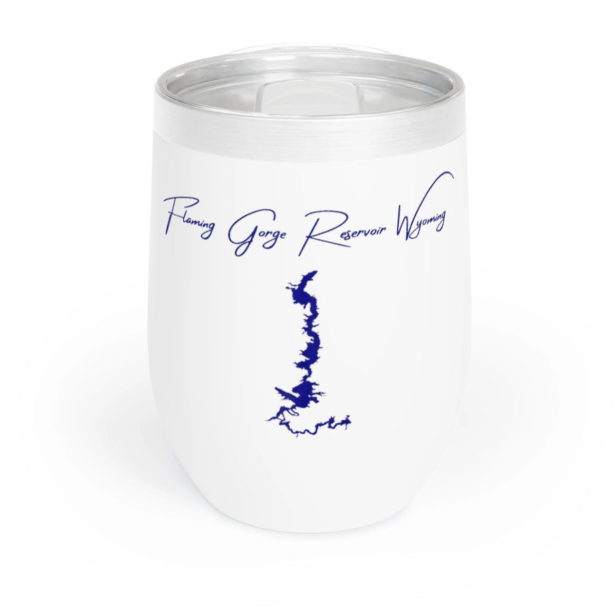 Wyoming Flaming Gorge Reservoir Wine Tumbler front position view from front white.webp