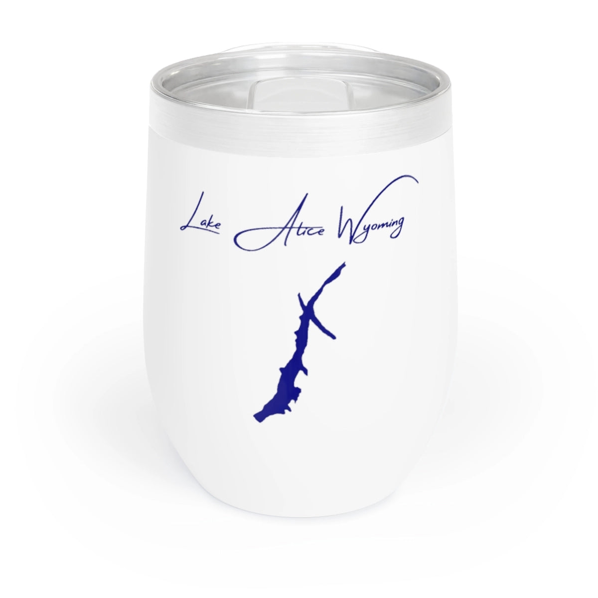 Wyoming Lake Alice Wine Tumbler front position view from front white.webp