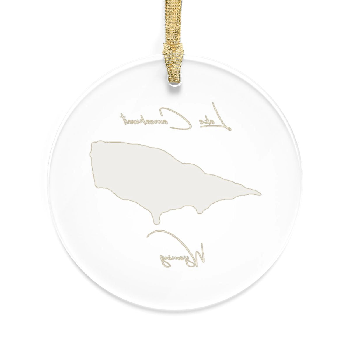 Wyoming Lake Cameahwait Tree Ornament other position view from back round.webp