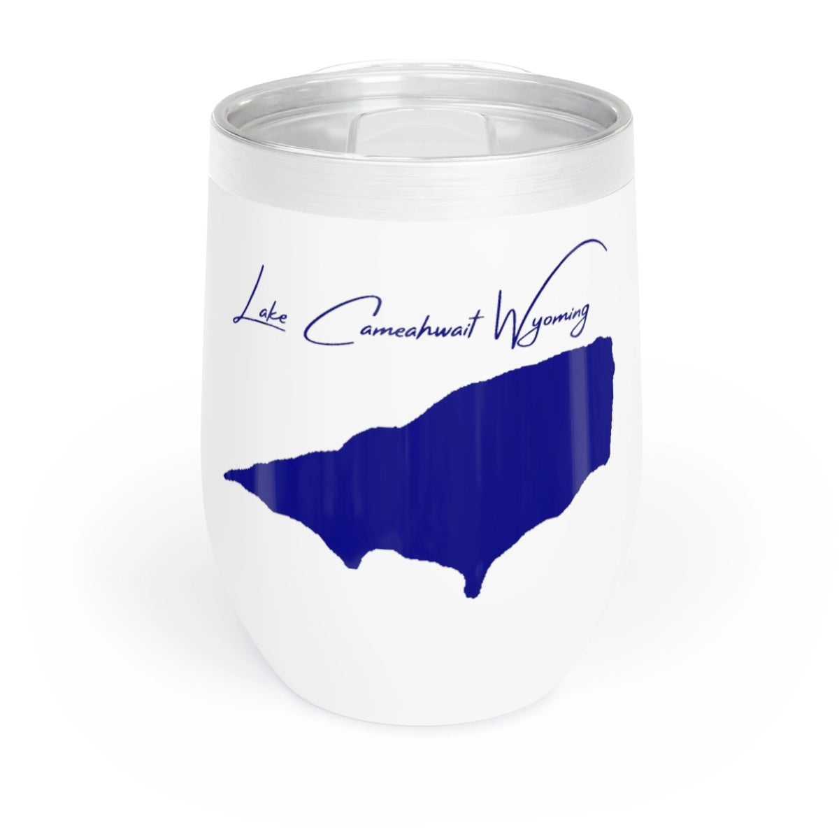 Wyoming Lake Cameahwait Wine Tumbler front position view from front white.webp