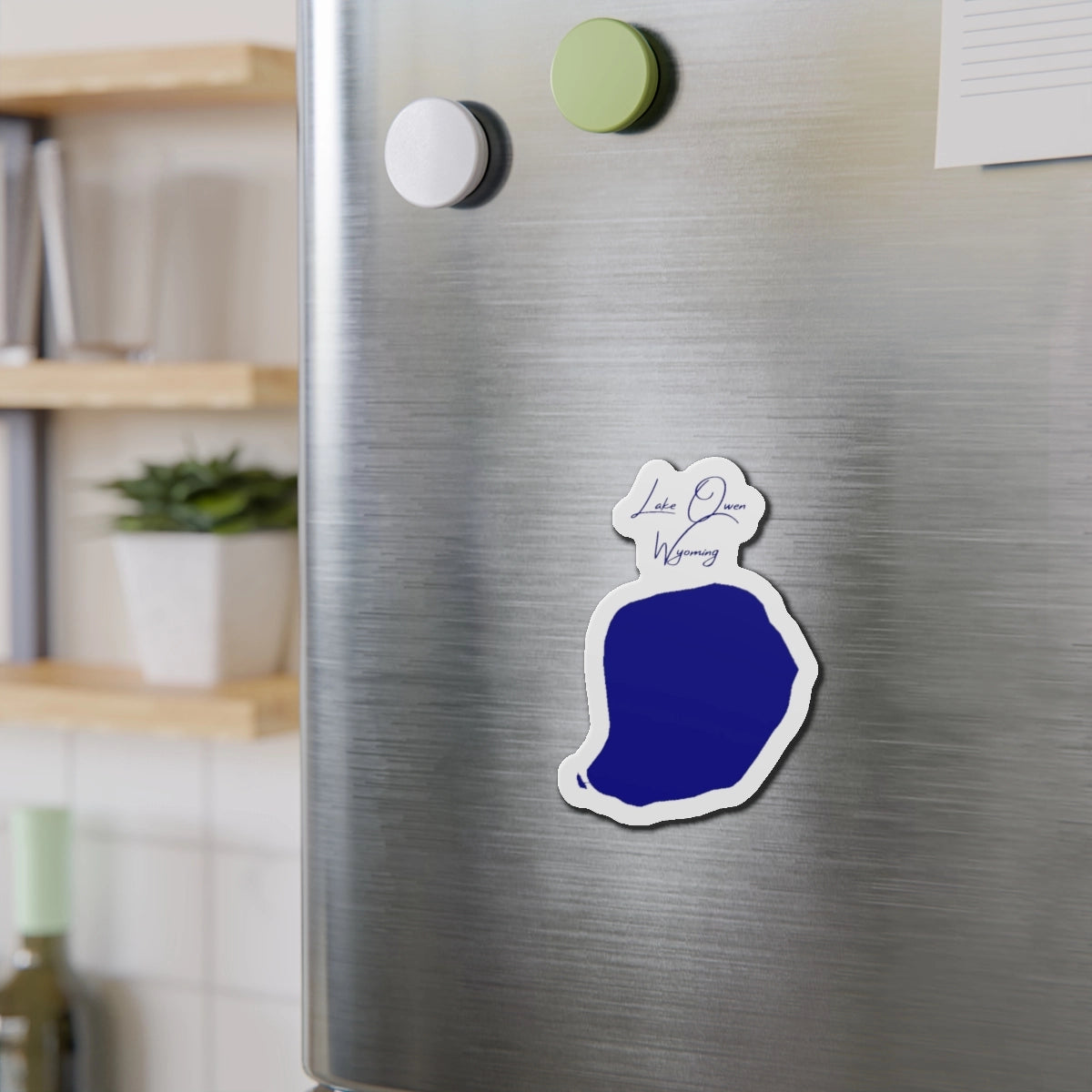 Wyoming Lake Owen Die Cut Magnet front position view from context-2 4 x 4.webp