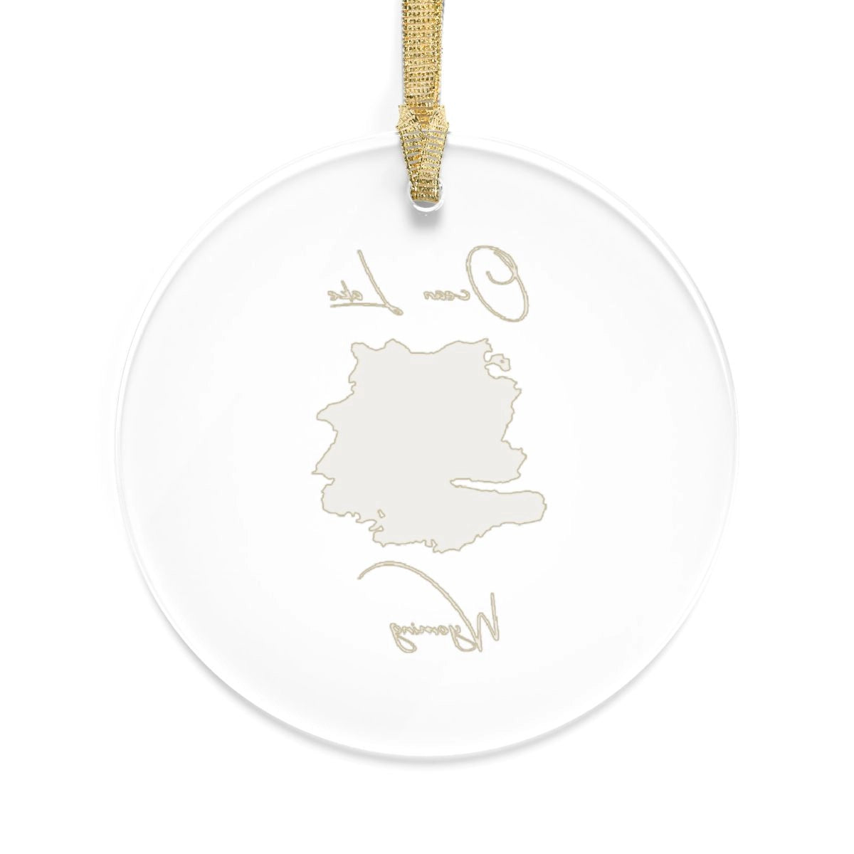 Wyoming Ocean Lake Tree Ornament other position view from back round.webp