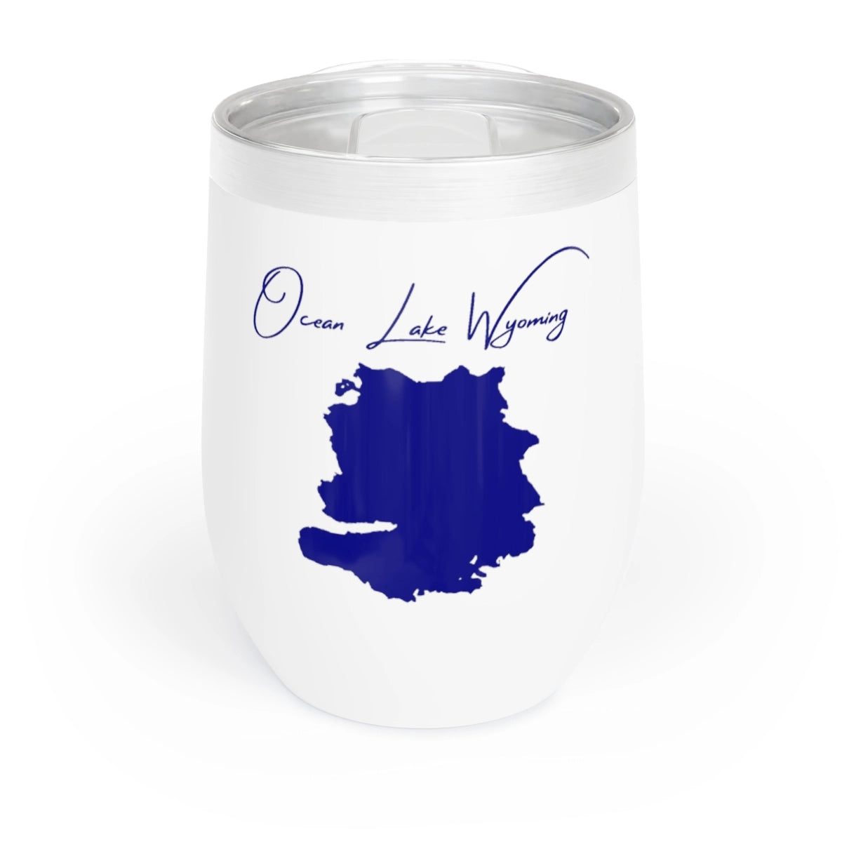 Wyoming Ocean Lake Wine Tumbler front position view from front white.webp